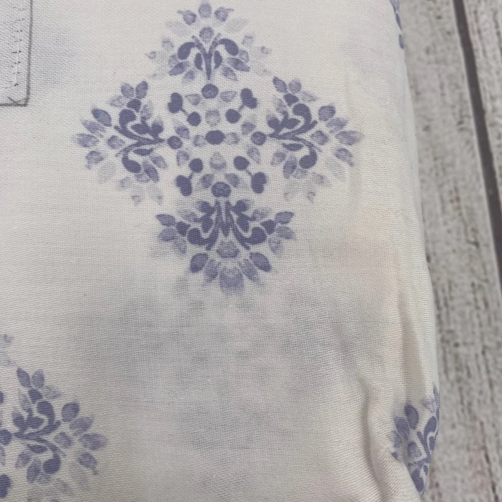 Rachel Ashwell Sheet Set King White Purple Damask Medallion 100% Cotton Floral